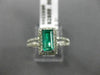 ESTATE 1.15CT DIAMOND & AAA EMERALD 14KT WHITE GOLD HALO CLASSIC ENGAGEMENT RING