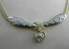 ESTATE .80CT DIAMOND 18KT WHITE & YELLOW GOLD 3D HANGING HEART DIAMOND NECKLACE