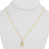 .35CT DIAMOND 14KT YELLOW GOLD CLASSIC LOBSTER CLASP ADJUSTABLE FLOATING PENDANT