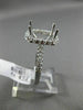 LARGE .72CT DIAMOND 14KT WHITE GOLD EMERALD CUT HALO SEMI MOUNT ENGAGEMENT RING