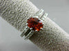 ESTATE 1.87CT DIAMOND & AAA ORANGE SAPPHIRE 14KT WHITE GOLD TWO ROW PROMISE RING