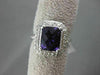 ESTATE LARGE 4.96CTW DIAMOND & AAA AMETHYST 14KT WHITE GOLD 3D HALO FUN RING