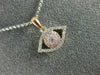 ESTATE .26CT WHITE & PINK DIAMOND 18KT WHITE & ROSE GOLD EVIL EYE LUCKY NECKLACE