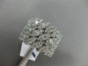 ESTATE LARGE 2.0CT DIAMOND 14KT WHITE GOLD MULTI ROW MULTI LEAF ANNIVERSARY RING