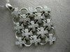 ESTATE LARGE .75CT DIAMOND 14KT WHITE GOLD 3D FLOWER X LOVE FLOATING PENDANT