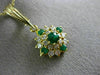 ESTATE .83CT DIAMOND & AAA EMERALD 14KT YELLOW GOLD 3D CLUSTER PENDANT #17629