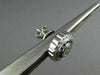 ESTATE LARGE .58CT DIAMOND SAPPHIRE 14K WHITE GOLD FLOWER MILGRAIN STUD EARRINGS