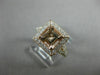 ESTATE WIDE 1.62CT MULTI GEM 14KT ROSE GOLD ROUND & SQUARE HALO ENGAGEMENT RING