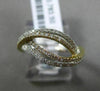 ESTATE LARGE .37CT DIAMOND 18KT WHITE & YELLOW GOLD MULTI ROW INFINITY LOVE RING