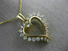 ESTATE .69CT ROUND DIAMOND 14KT YELLOW GOLD 3D CLASSIC OPEN HEART PENDANT #10810