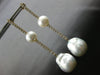 EXTRA LARGE 1.7CT DIAMOND & AAA SOUTH SEA PEARL 18K YELLOW GOLD HANGING EARRINGS
