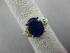 ESTATE 3.36CT DIAMOND & SAPPHIRE 14KT YELLOW GOLD TRILLION ENGAGEMENT RING 10469