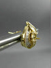 ESTATE LARGE 1.5CT BAGUETTE DIAMOND 14K YELLOW GOLD 3D HEART SEMI MOUNT EARRINGS