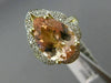 LARGE 4.64CT DIAMOND & AAA PEAR MORGANITE 14K 2 TONE GOLD FLOWER ENGAGEMENT RING