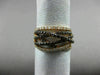 ESTATE 1.29CT DIAMOND & AAA ORANGE SAPPHIRE 18K ROSE GOLD 3D MULTI ROW LOVE RING