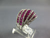 LARGE 2.85CT DIAMOND & AAA RUBY 14KT WHITE GOLD MULTI ROW CRISS CROSS FUN RING