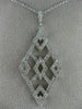 ESTATE LARGE .60CT DIAMOND 18KT WHITE GOLD 3D GEOMETRIC OPEN FILIGREE PENDANT