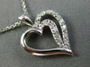 ESTATE .15CT DIAMOND 14KT WHITE GOLD DOUBLE OPEN HEART LOVE PENDANT WITH CHAIN