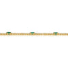 3.0CT DIAMOND AAA EMERALD 14KT YELLOW GOLD OVAL & ROUND ETERNITY TENNIS BRACELET