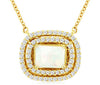 1.03CT DIAMOND & AAA OPAL 14K ROSE GOLD ROUND & SQUARE DOUBLE HALO OVAL NECKLACE
