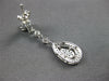 ESTATE .3CT DIAMOND 14KT WHITE GOLD 3D PAVE TEAR DROP FLOWER HANGING EARRINGS