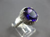 LARGE 3.89CT DIAMOND & AAA AMETHYST 14KT WHITE GOLD OVAL & ROUND ENGAGEMENT RING