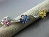 ESTATE 10.02CT DIAMOND & MULTI COLOR SAPPHIRE 18KT WHITE GOLD 3D FLOWER BRACELET