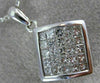 ESTATE 1.0CT DIAMOND 14KT WHITE GOLD 3D INVISIBLE SQUARE FLOATING PENDANT #17673