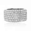 LARGE 2.1CT DIAMOND 14K WHITE GOLD MULTI ROW PAVE SEMI ETERNITY ANNIVERSARY RING