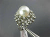 ANTIQUE LARGE 1.25CT DIAMOND & AAA SOUTH SEA PEARL 14KT WHITE GOLD 3D RING #848