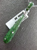 LARGE 11.46CT DIAMOND & AAA TSAVORITE 18K WHITE GOLD ELONGATED TEAR DROP PENDANT