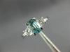 1.72CT DIAMOND & AAA AQUAMARINE 14K WHITE GOLD 3D 3 STONE ENGAGEMENT RING #26564