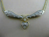 ESTATE .80CT DIAMOND 18KT WHITE & YELLOW GOLD 3D HANGING HEART DIAMOND NECKLACE