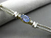 ESTATE 1.15CT DIAMOND & AAA TANZANITE 14KT TWO TONE GOLD 3 STONE ROPE BRACELET