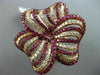 ESTATE EXTRA LARGE 3.63CT DIAMOND & AAA PINK RUBY 18K ROSE GOLD 3D FLOWER RING