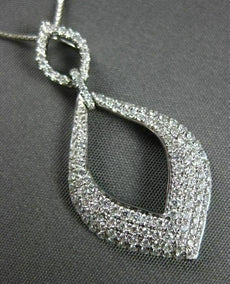 ESTATE .80CT ROUND DIAMOND 18KT WHITE GOLD 3D RAINDROP PENDANT & CHAIN BEAUTIFUL