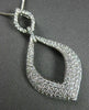 ESTATE .80CT ROUND DIAMOND 18KT WHITE GOLD 3D RAINDROP PENDANT & CHAIN BEAUTIFUL