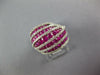 LARGE 2.85CT DIAMOND & AAA RUBY 14KT WHITE GOLD MULTI ROW CRISS CROSS FUN RING