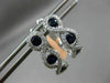 ESTATE 1.37CT DIAMOND & AAA SAPPHIRE 14K WHITE GOLD 3 STONE LOVE HUGGIE EARRINGS