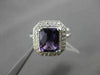 ESTATE LARGE 4.96CTW DIAMOND & AAA AMETHYST 14KT WHITE GOLD 3D HALO FUN RING