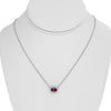 1.23CT DIAMOND & AAA PINK SAPPHIRE 14KT WHITE GOLD OVAL SOLITAIRE LOVE NECKLACE