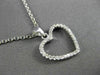 ESTATE .17CT DIAMOND 14K WHITE GOLD CLASSIC OPEN HEART PENDANT & CHAIN BEAUTIFUL