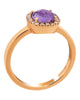 .52CT DIAMOND & AAA AMETHYST 18KT ROSE GOLD 3D CUSHION & ROUND SQUARE LOVE RING