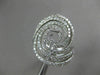 ESTATE LARGE 1.32CT DIAMOND 18KT WHITE GOLD 3D ROUND MULTI ROW SWIRL FUN RING