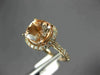 ESTATE LARGE 2.16CT DIAMOND & AAA MORGANITE 14KT ROSE GOLD HALO ENGAGEMENT RING
