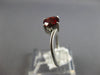 1.17CT DIAMOND & AAA GARNET 14KT WHITE GOLD 3D CUSHION & ROUND 3 STONE LOVE RING