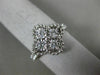 ESTATE WIDE .64CT DIAMOND 18K WHITE GOLD 4 STONE FILIGREE FLOWER SQUARE FUN RING