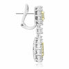 4.80CT WHITE & FANCY YELLOW DIAMOND 18K TWO TONE GOLD TEAR DROP HANGING EARRINGS