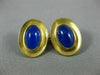 ESTATE LARGE AAA BLUE CHALCEDONY 22KT YELLOW GOLD 3D OVAL MEN'S CUFFLINKS #26235