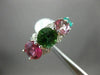 ESTATE 3.88CT DIAMOND & AAA MULTI COLOR TOURMALINE 14KT WHITE GOLD JOURNEY RING